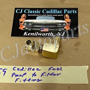 OEM 1959 1960 1961 1962 CADILLAC DEVILLE ELDORADO FLEETWOOD 390 ENGINE GLASS FUEL FILTER BOWL BRASS ADAPTER FITTINGS
